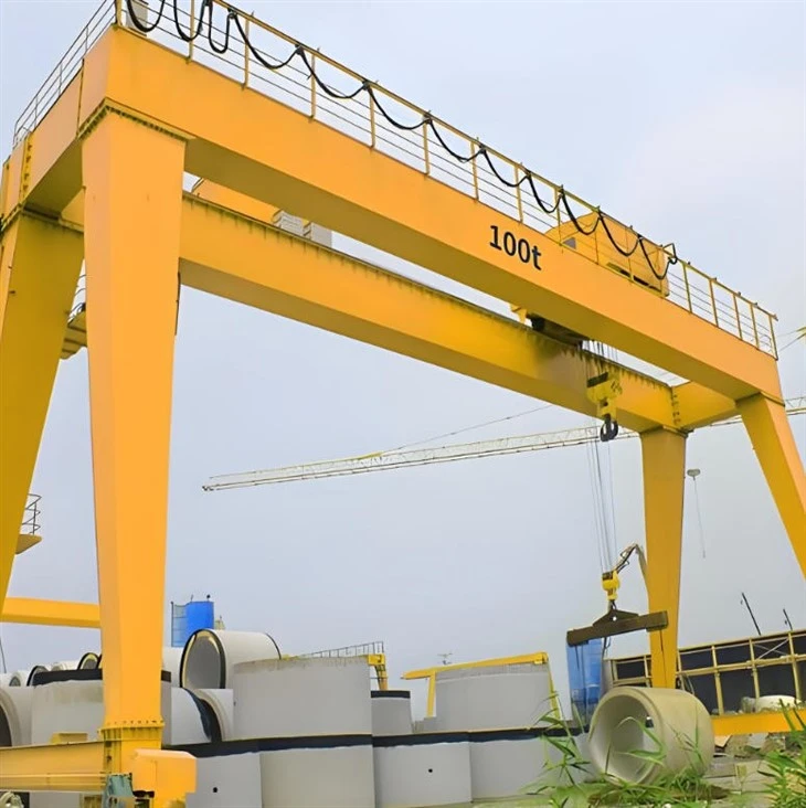100T Loading Capacity Double Beam Gantry Crane Winch Lifting Double Girder Crane Construction suppliers